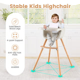 NNECW 3 in 1 Baby High Chair with Adjustable Legs and Tray for Dining-White