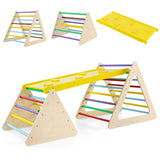NNECW 3 in 1 Climbing Toy Set with 2 Triangle Ladders and Ramp for Toddlers-Colorful
