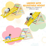 NNECW 3 in 1 Climbing Toy Set with 2 Triangle Ladders and Ramp for Toddlers-Colorful