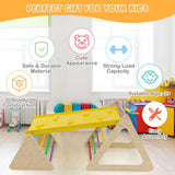 NNECW 3 in 1 Climbing Toy Set with 2 Triangle Ladders and Ramp for Toddlers-Colorful