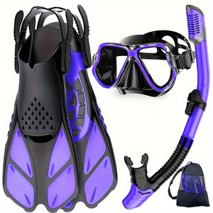 NNETM 3-Piece Snorkeling Set with Fins and Mask