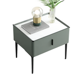 NNETM Black Metal Legs & Handles Bedside Table