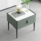 NNETM Black Metal Legs & Handles Bedside Table