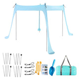 NNEOBA Family Beach Canopy Large Sunshade Tent with Stability Poles (Blue)