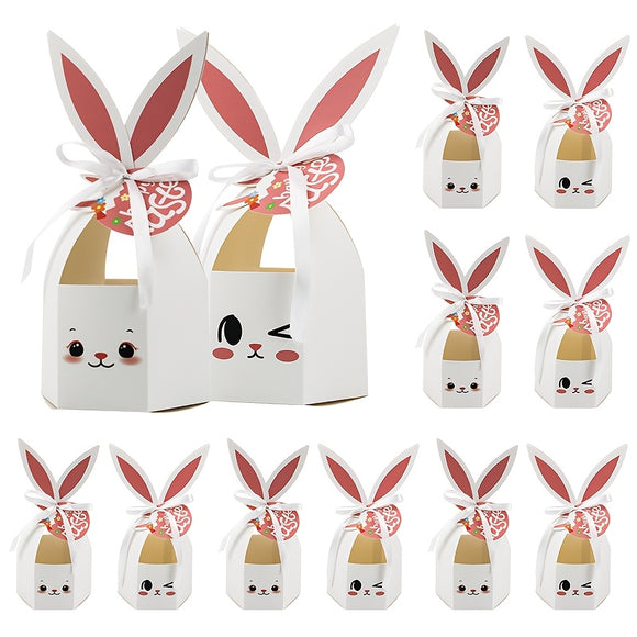 NNETM 12pcs Easter Bunny Ear Gift Boxes, Spring Party Favors