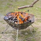NNETM Foldable Stainless Steel Camping Charcoal Grill