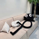 32-Inch Tall Black Coal Ball Plush Doll Cushion