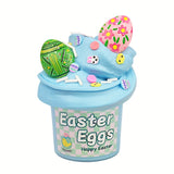 NNETM 4pcs Plastic Easter Eggs with Butter Slime Toys