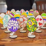NNETM 18-Piece Wooden Easter Egg DIY Decoration Set