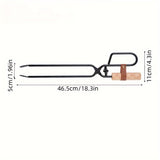 NNETM Extra-Long Heat-Resistant Charcoal Tongs for BBQ & Fire Pit