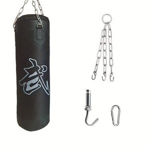 NNETM 1 Set 60CM Heavy-Duty Hanging Boxing Sandbag(Black)