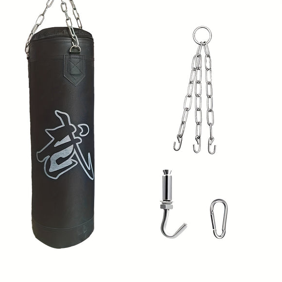 NNETM 1 Set 60CM Heavy-Duty Hanging Boxing Sandbag(Black)