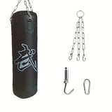 NNETM 1 Set 60CM Heavy-Duty Hanging Boxing Sandbag(Black)
