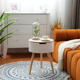 NNETM Floor Standing Organizer Lift-Top Storage Side Table