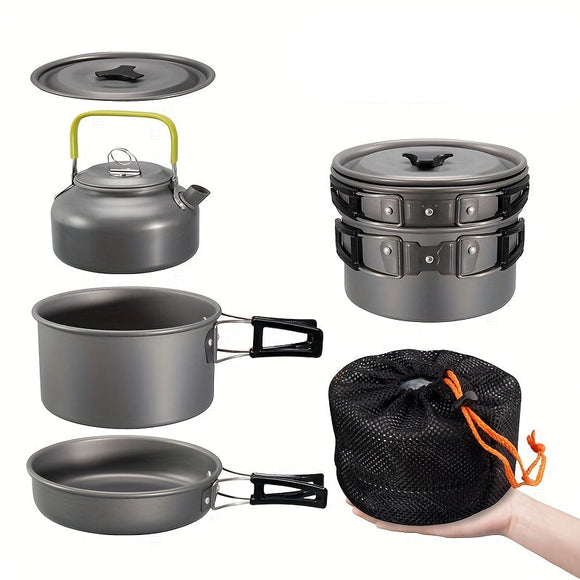 NNETM 3-Piece Aluminum Camping Cookware Set Portable Kit