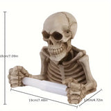 NNETM Skull Toilet Paper Holder - Retro Gothic Wall Mount