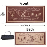 NNETM Outdoor Reversible Patio Mat Coffee