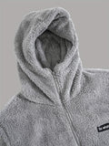 NNETM Men's Plush Hooded Zip Cardigan