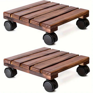 NNETM Lockable Patio Outdoor Roller Flower Pot 30.48 cm - Set of 2