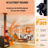 NNETM 6-Blade Quiet Fireplace Fan Heat Circulator