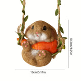 NNETM Resin Easter Bunny Carrot Figurine for Home Decor