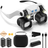 Headband Magnifying Glasses with LED Light and 5 Lenses