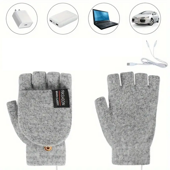 NNETM Winter Heated Gloves - Adjustable Temperature Cycling & Skiing Gloves (Gray)