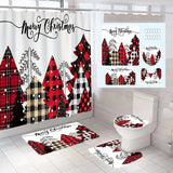 NNETM Jolly Tree-Themed Bathroom Ensemble: 4-Piece Festive Christmas Delight