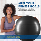 NNETM Heavy-Duty Explosion-Proof Yoga Ball with Air Plug and Pump(Black)