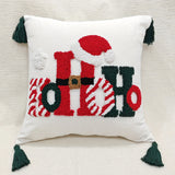 Christmas HOHOHO Embroidered Cushion Cover