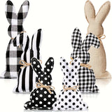 NNETM Set of 6 Easter Bunny Decor with Polka Dot Baskets