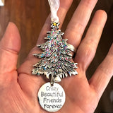 Metal Christmas Tree Hanging Ornament Engraved Gift