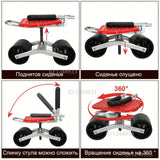 NNETM Garden Cart with Wheels Adjustable Swivel Seat