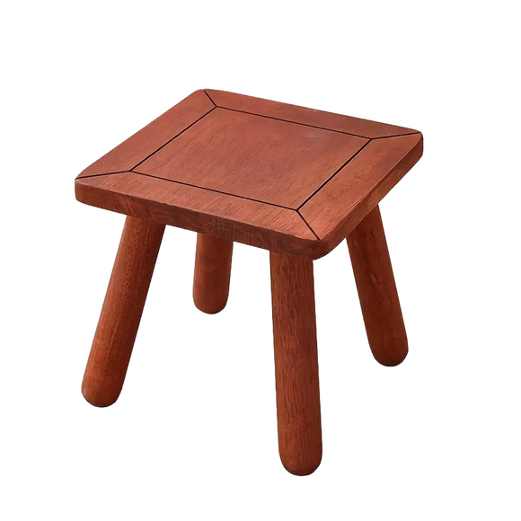 NNETM Vintage Red Sandalwood Small Wooden Stool