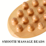 NNETM 2pcs 12-Beads Gua Sha Massage Stick – Carbonized Solid Wood(Brown)