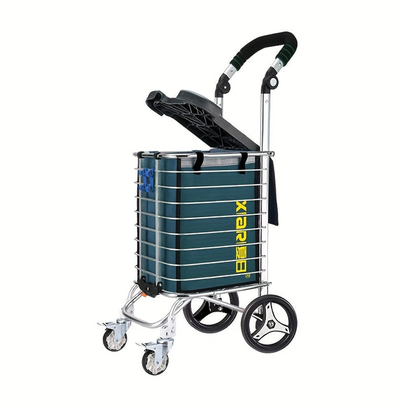 NNETM Folding Trolley with Cover for Kitchen and Dining