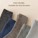 NNETM 5 Pairs of Thick Solid Crew Socks for Men - Winter Essentials