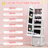 NNETM 3-in-1 Rotating Dressing Mirror Jewelry Cabinet – Full Length Mirror Organizer