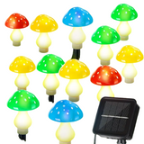 NNETM Twinkling Toadstools: 12LED Multi-Color Changing Solar Christmas Lights