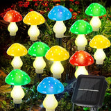 NNETM Twinkling Toadstools: 12LED Multi-Color Changing Solar Christmas Lights