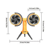 NNETM Dual Head Outdoor Camping Fan with Power Bank