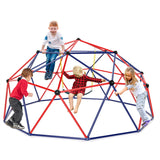 NNECW 3M Kids Climbing Dome with Swing Outdoor Jungle Gym Climber-Red