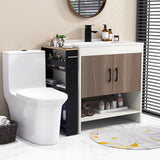NNECW 4-Tier Slim Storage Cart with Open Shelves for Kitchen Living Room-Black