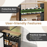 NNECW 4-Tier Slim Storage Cart with Open Shelves for Kitchen Living Room-Black
