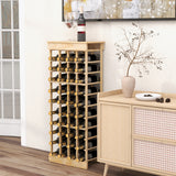 NNECW 40-Bottle Wood Wine Rack with Tabletop for Cellar & Dining Room