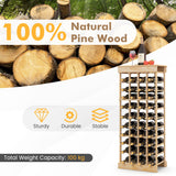 NNECW 40-Bottle Wood Wine Rack with Tabletop for Cellar & Dining Room