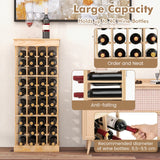 NNECW 40-Bottle Wood Wine Rack with Tabletop for Cellar & Dining Room