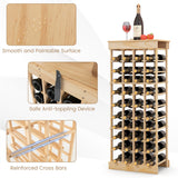 NNECW 40-Bottle Wood Wine Rack with Tabletop for Cellar & Dining Room