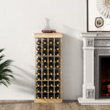 NNECW 40-Bottle Wood Wine Rack with Tabletop for Cellar & Dining Room
