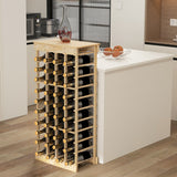 NNECW 40-Bottle Wood Wine Rack with Tabletop for Cellar & Dining Room